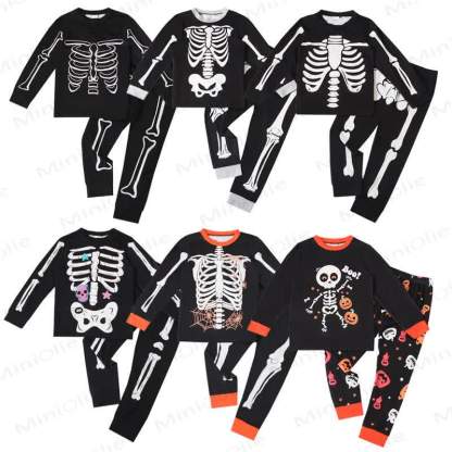 Toddler Skeleton Halloween Long Sleeve Pajama 2-piece Set - image 1