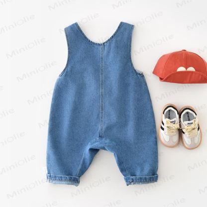 Baby Toddler Blue Duck Patch Denim Overalls - image 3