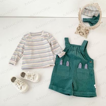 Baby Toddler Green Bunny Corduroy Overalls - image 1