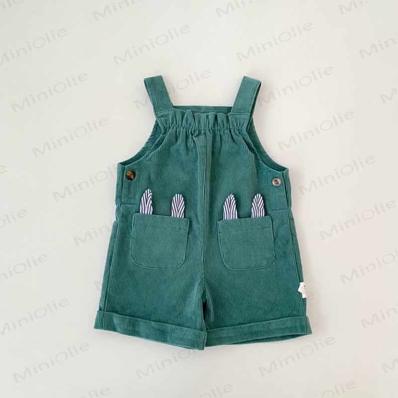 Baby Toddler Green Bunny Corduroy Overalls - Green - 3-4T - image 2