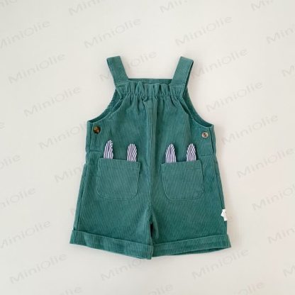 Baby Toddler Green Bunny Corduroy Overalls - Green - 3-4T - image 2