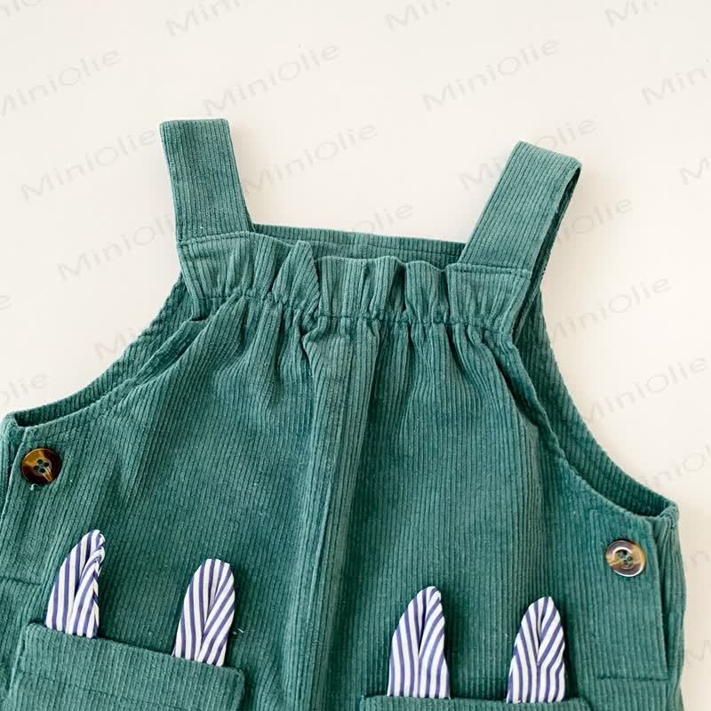 Baby Toddler Green Bunny Corduroy Overalls - image 4