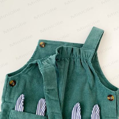 Baby Toddler Green Bunny Corduroy Overalls - image 5