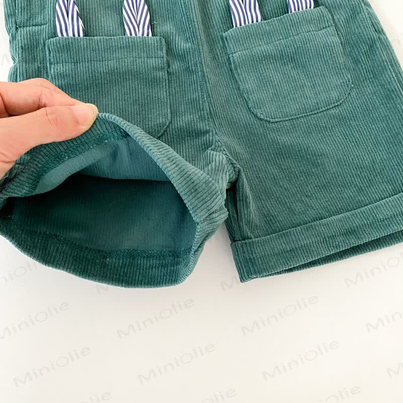Baby Toddler Green Bunny Corduroy Overalls - image 8