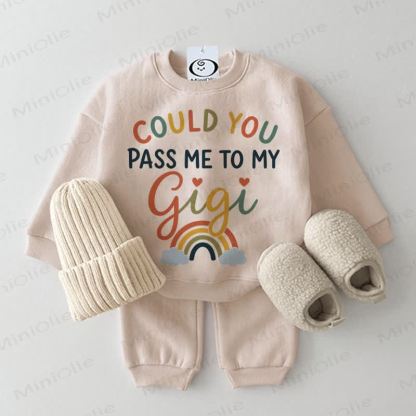 COULD YOU PASS ME TO MY GIGI Baby 2-piece Beige Set - Beige - 2-3T - image 1
