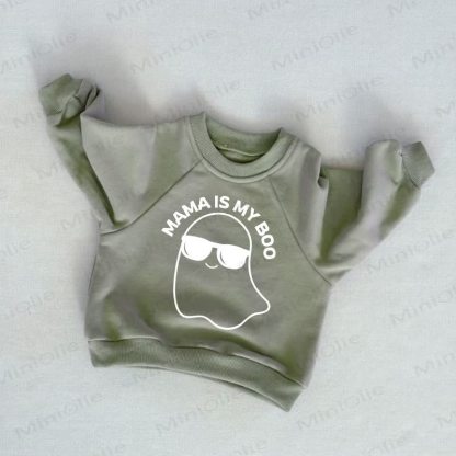 MAMA IS MY BOO Baby Toddler Grey Green Sweatshirt - Grey Green - 3-5T - image 1