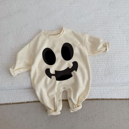 Baby Halloween Ghost Beige Romper - Beige - 2-3T - image 1