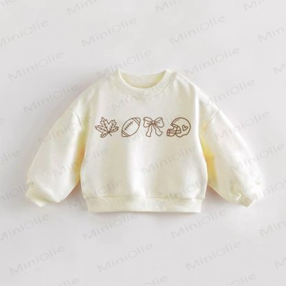 Baby Toddler Football Maple Cream Sweatshirt - Cream - 3-5T - image 1