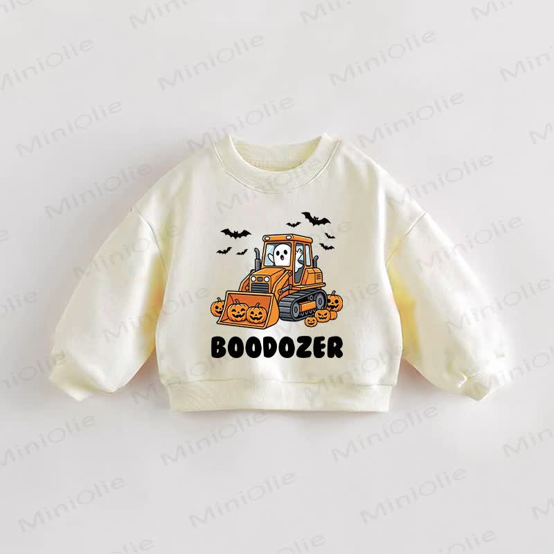 BOODOZER Baby Toddler Pumpkin Cream Sweatshirt - Cream - 3-5T - image 1