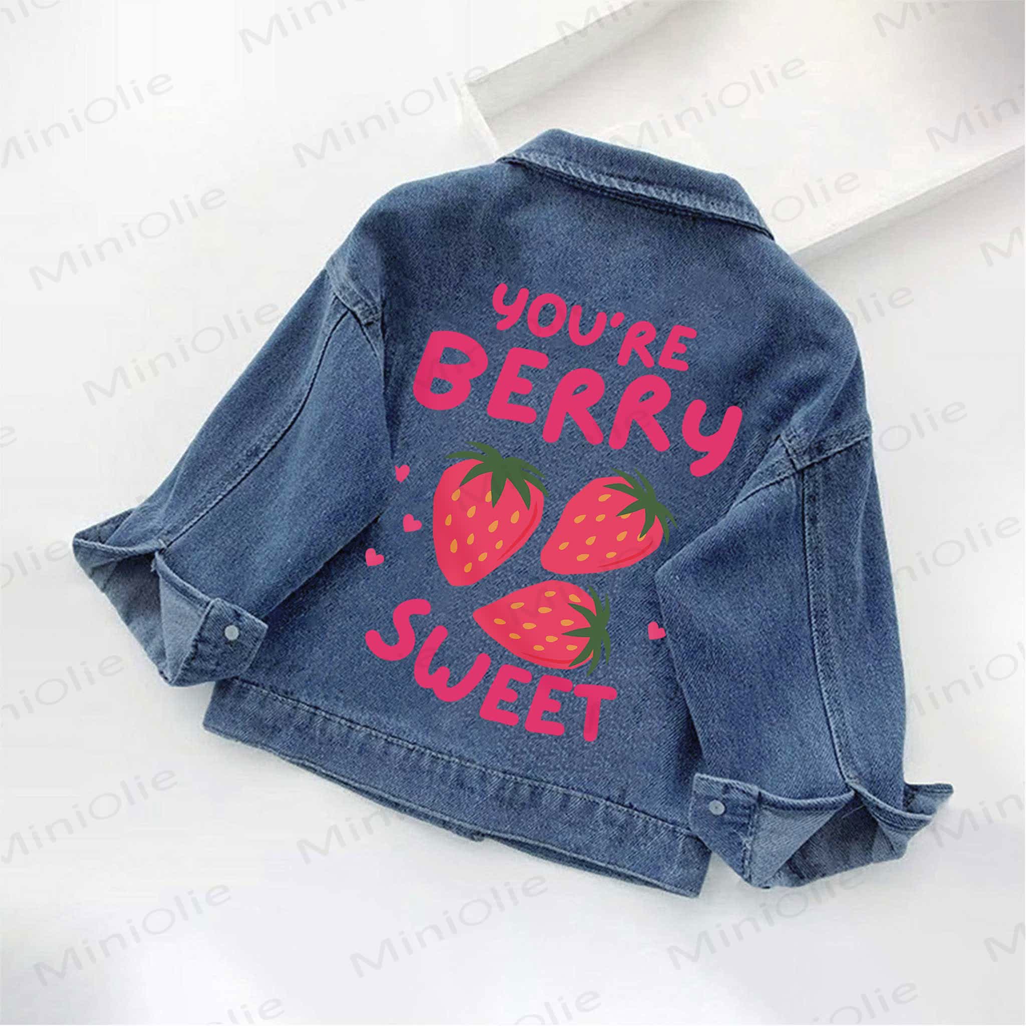 YOU'RE BERRY SWEET Toddler Kid Denim Jacket - image 3