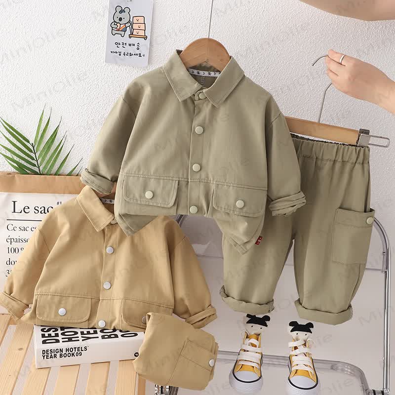 Toddler Baby Boys Casual Utility Jacket and Cargo Pants 2-piece Set - image 1