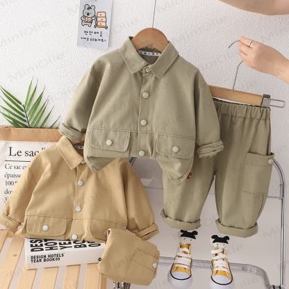 Toddler Baby Boys Casual Utility Jacket and Cargo Pants 2-piece Set - image 1