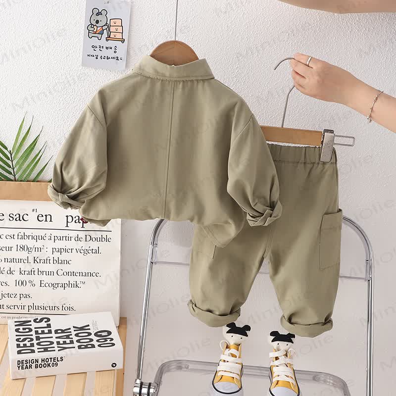 Toddler Baby Boys Casual Utility Jacket and Cargo Pants 2-piece Set - image 4