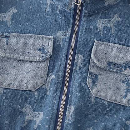 Toddler Baby Horse Denim Jacket and Pants 3-piece Set - image 6