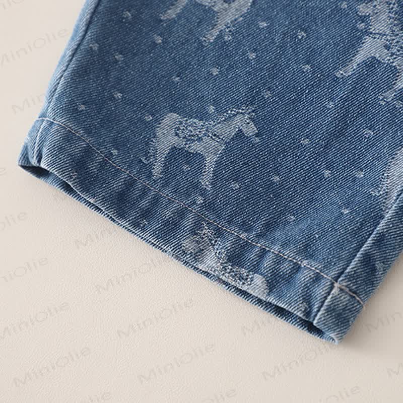 Toddler Baby Horse Denim Jacket and Pants 3-piece Set - image 15