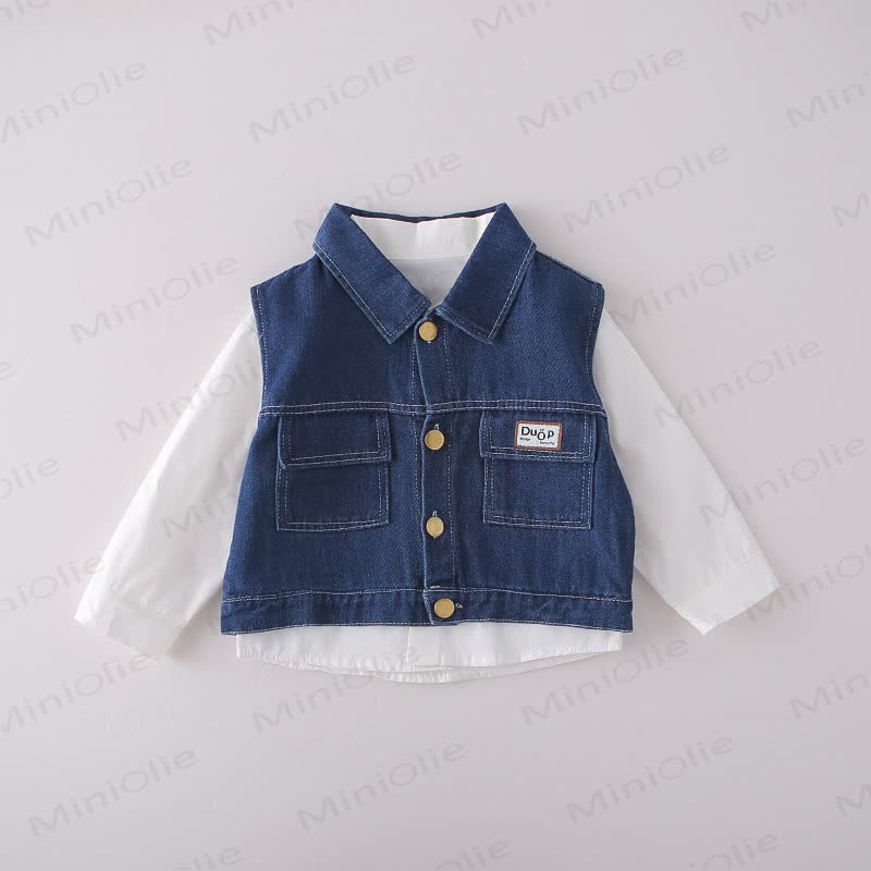 Baby Toddler Casual Denim Vest and Pants 3-piece Set - image 5