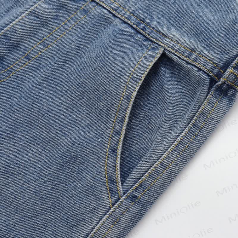 Baby Toddler Bear Pocket Denim Overalls - image 5