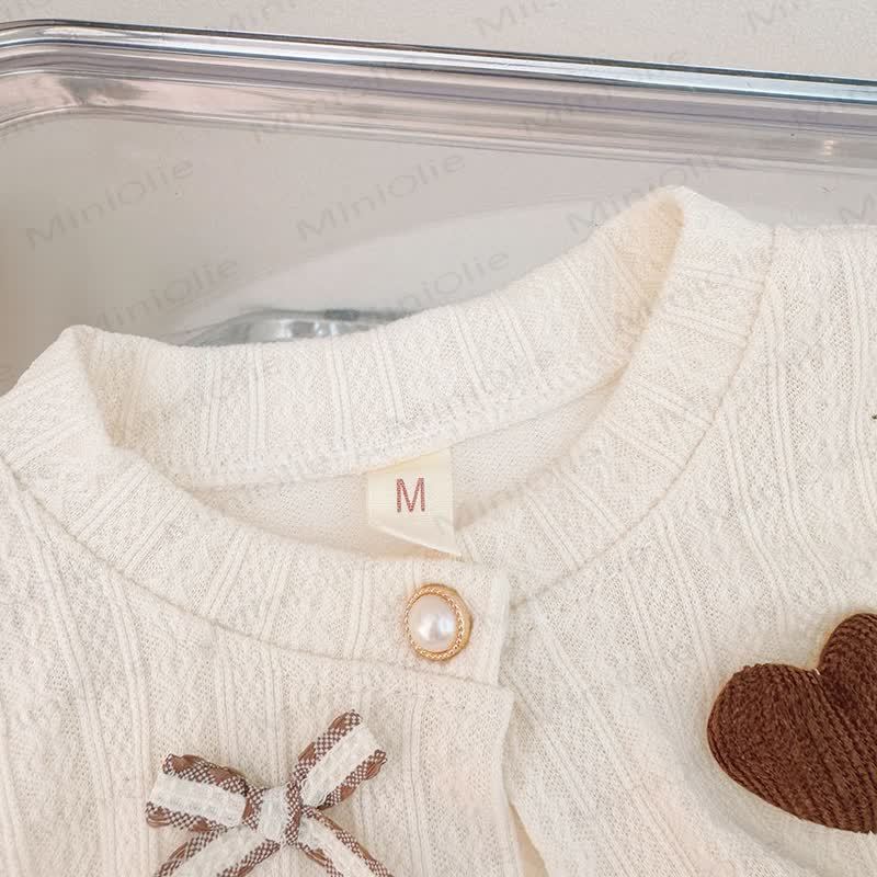 Baby Toddler Girl Heart Bow Cardigan Dress - image 4