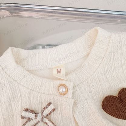 Baby Toddler Girl Heart Bow Cardigan Dress - image 4
