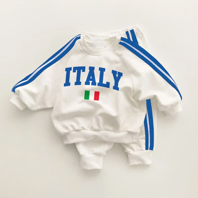 ITALY Baby Toddler Blue Striped 2-piece Set - White&Blue - 3-5T - image 1