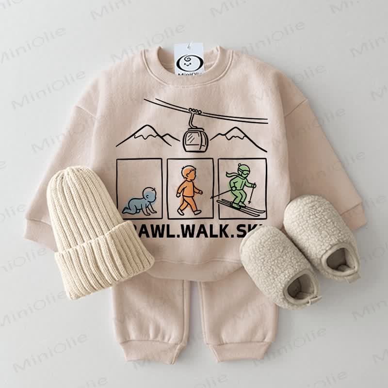 CRAWL.WALK.SKI Baby 2-piece Beige Set - Beige - 2-3T - image 1