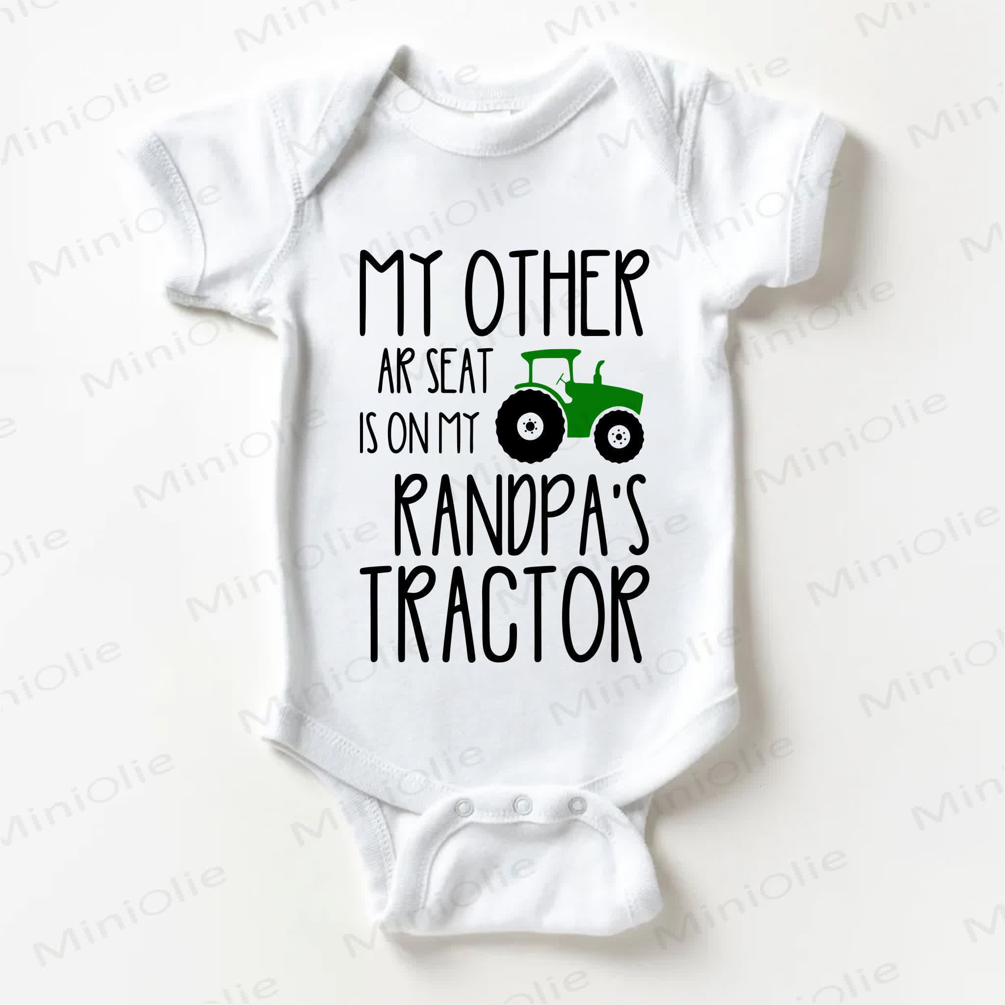 MY OTHER AR SEAT IS ON MY RANDPA'S TRACTOR Baby White Bodysuit - White - 18-24M - image 1