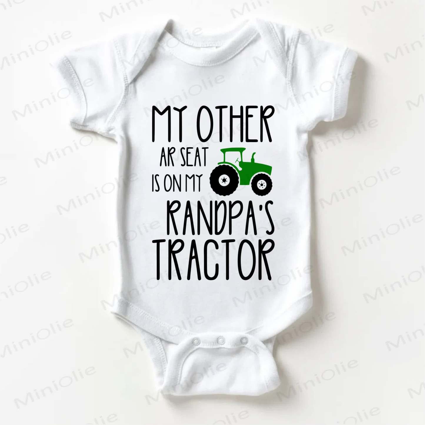 MY OTHER AR SEAT IS ON MY RANDPA'S TRACTOR Baby White Bodysuit - White - 18-24M - image 1