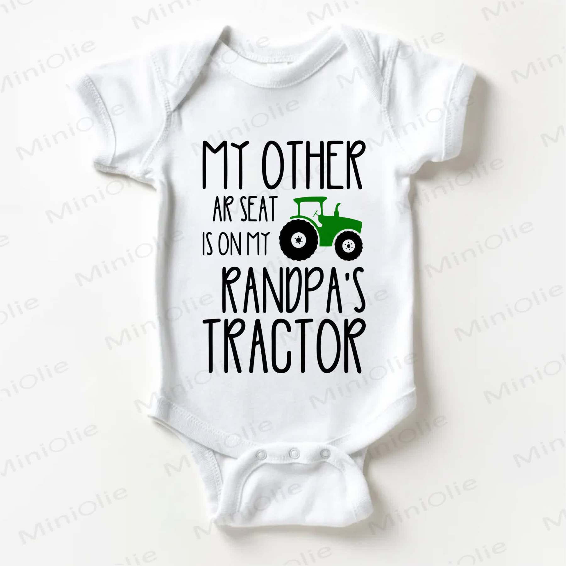 MY OTHER AR SEAT IS ON MY RANDPA'S TRACTOR Baby White Bodysuit - White - 18-24M - image 1