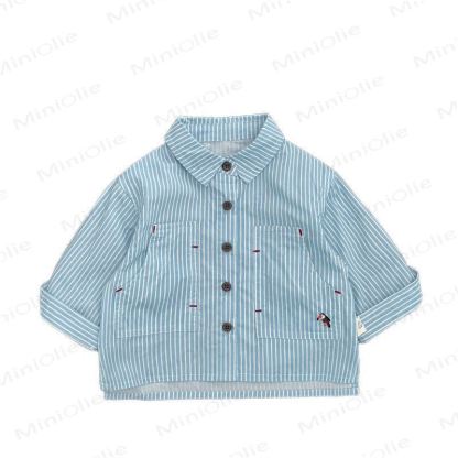 Baby Toddler Puppy Preppy Knit Vest or Striped Shirt - Blue - 3-4T - image 3
