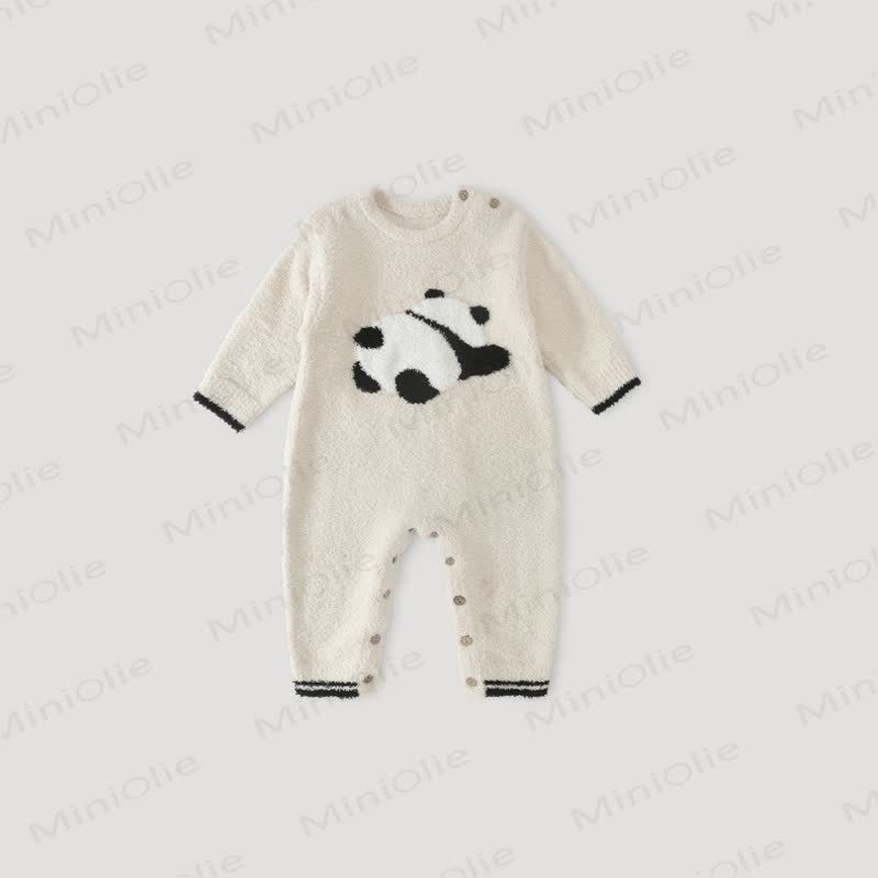 Baby Fleece Animal Print Romper - Beige - 2-3T - image 2
