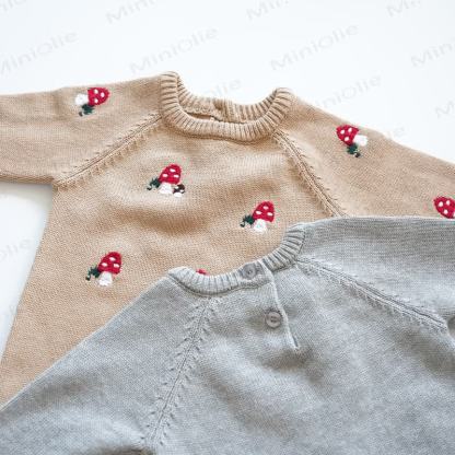 Baby Mushroom Knit Romper - image 4