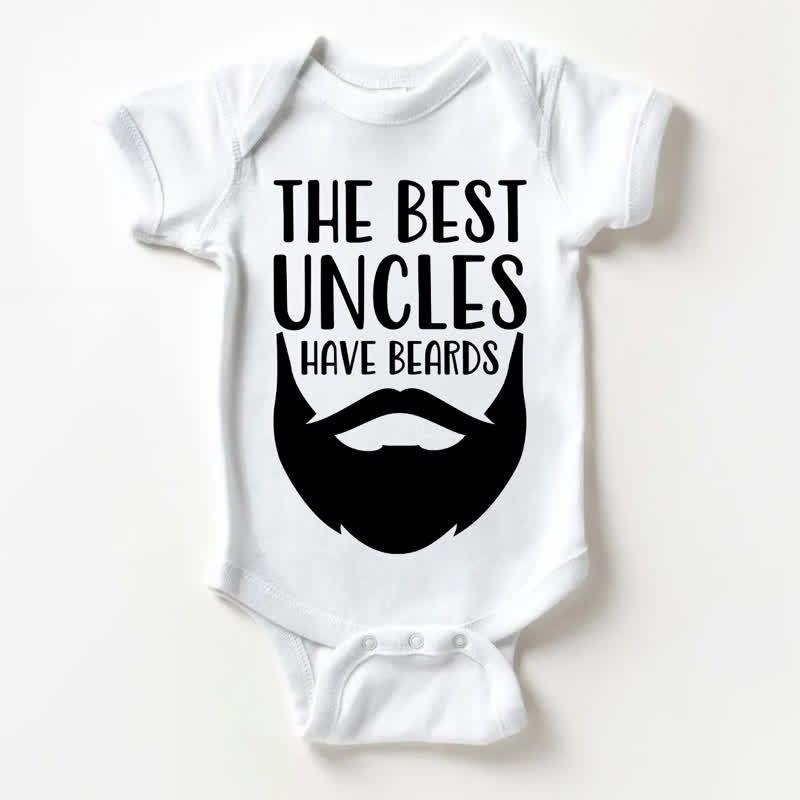 THE BEST UNCLES HAVE BEARDS Baby Slogan White Bodysuit - White - 18-24M - image 1