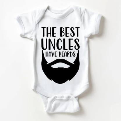 THE BEST UNCLES HAVE BEARDS Baby Slogan White Bodysuit - White - 18-24M - image 1