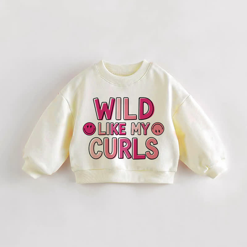 WILD LIKE MY CURLS Baby Toddler Cream Sweatshirt - Cream - 3-5T - image 1