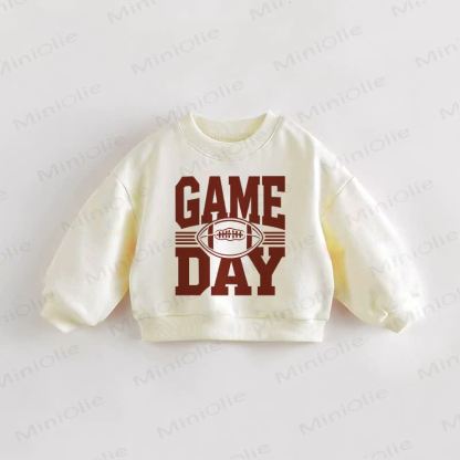 GAME DAY Baby Toddler Football Cream Sweatshirt - Cream - 3-5T - image 1