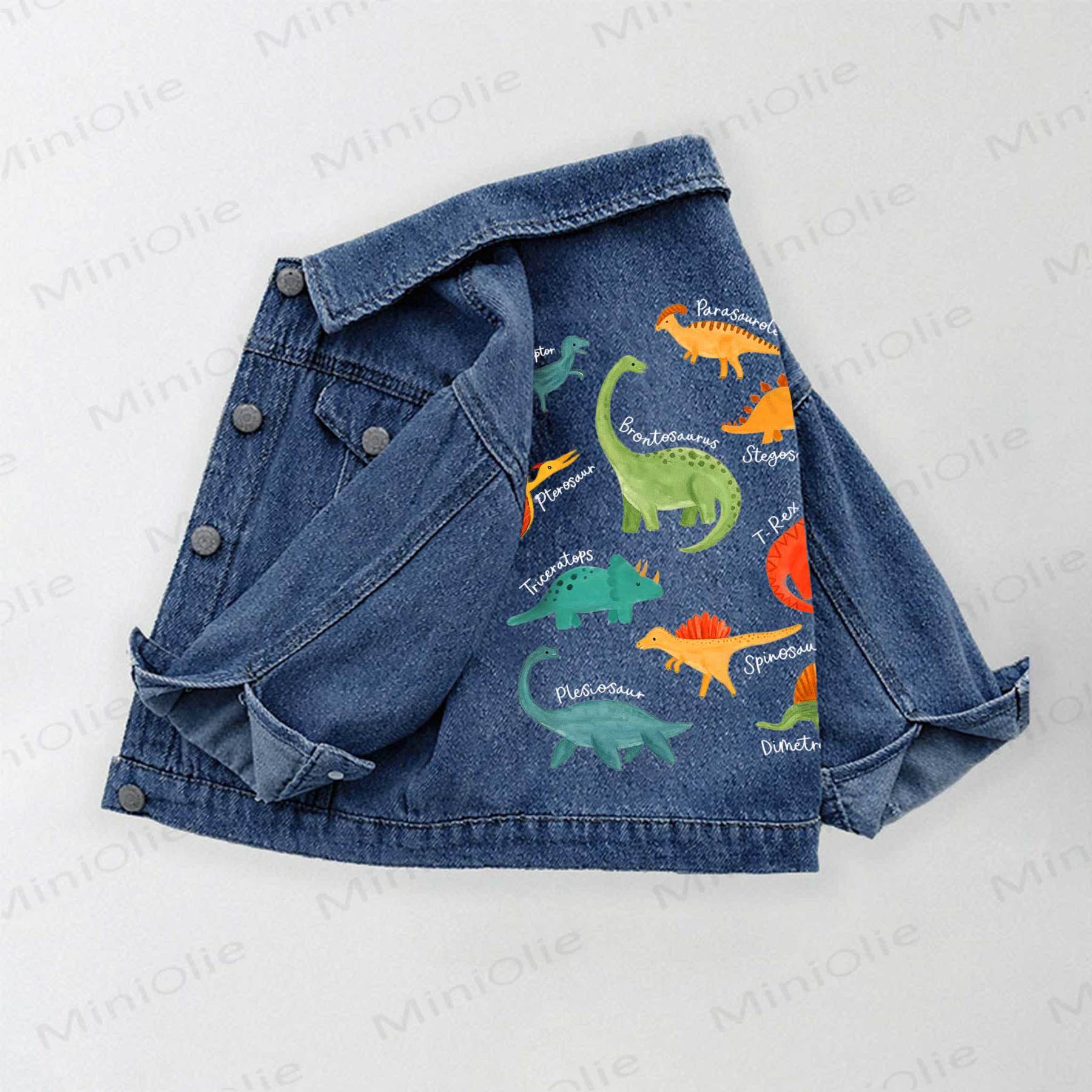 Toddler Kid Dinosaur Print Denim Jacket - Blue - 10-11T - image 1