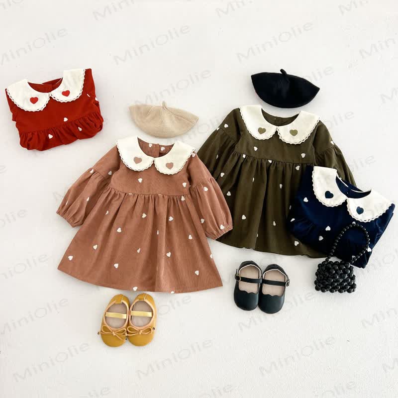 Baby Toddler Heart Print Peter Pan Collar Dress - image 4