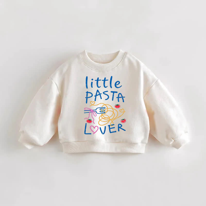 LITTLE PASTA LOVER Baby Toddler Tomato Print Sweatshirt - Cream - 3-5T - image 1