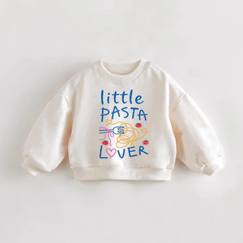 LITTLE PASTA LOVER Baby Toddler Tomato Print Sweatshirt - Cream - 3-5T - image 1