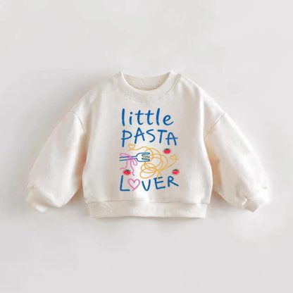 LITTLE PASTA LOVER Baby Toddler Tomato Print Sweatshirt - Cream - 3-5T - image 1
