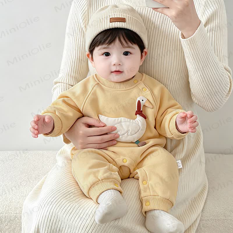 Baby Animal Applique Cotton Long Sleeve Romper - image 5