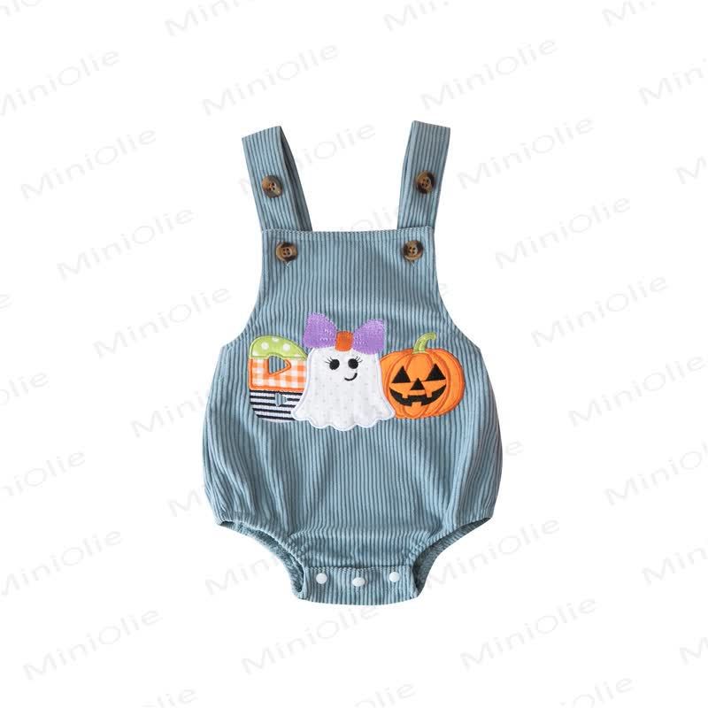 BOO Baby Halloween Corduroy Suspender Bodysuit - Blue - 12-18M - image 9