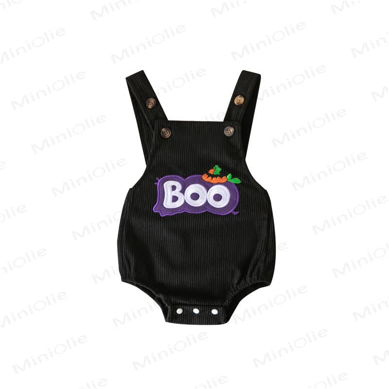 BOO Baby Halloween Corduroy Suspender Bodysuit - Black - 12-18M - image 19