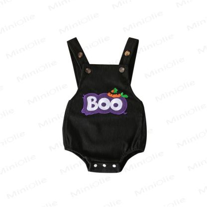 BOO Baby Halloween Corduroy Suspender Bodysuit - Black - 12-18M - image 19