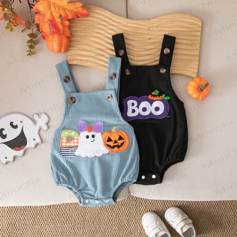 BOO Baby Halloween Corduroy Suspender Bodysuit - image 1
