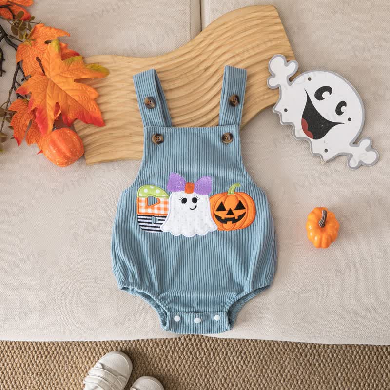 BOO Baby Halloween Corduroy Suspender Bodysuit - image 2