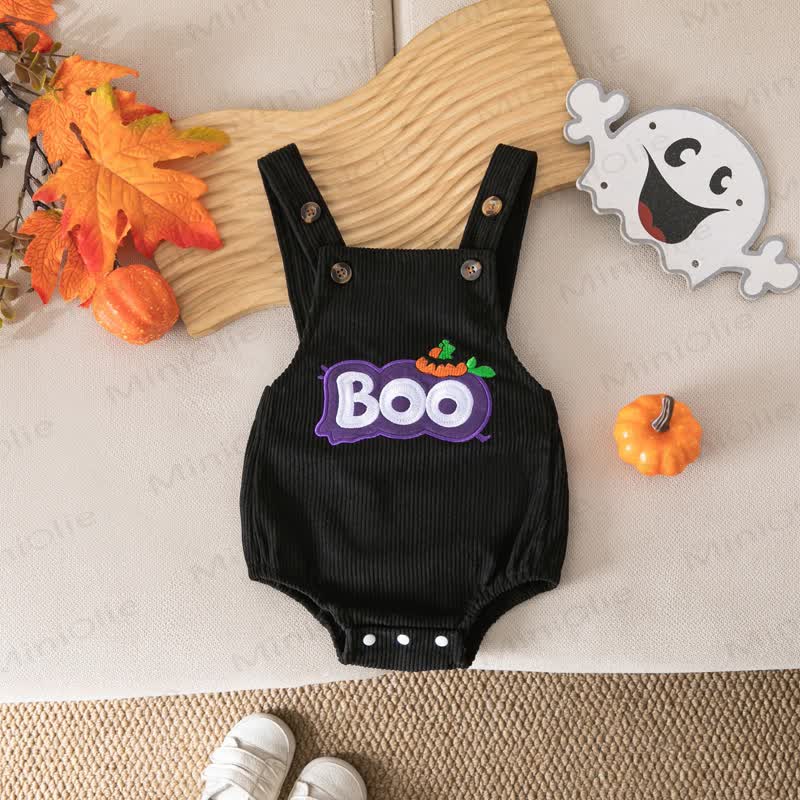 BOO Baby Halloween Corduroy Suspender Bodysuit - image 11