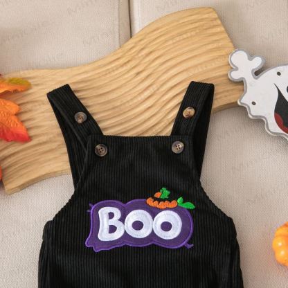 BOO Baby Halloween Corduroy Suspender Bodysuit - image 13