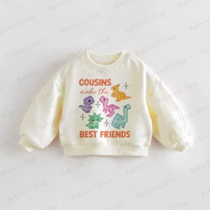 COUSINS MAKE THE BEST FRIENDS Baby Toddler Cream Sweatshirt - Cream - 3-5T - image 1