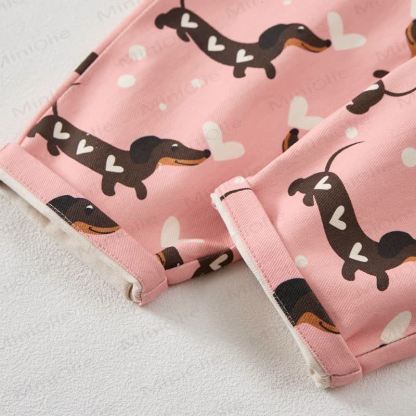 Baby Toddler Dachshund Heart Print Overalls - image 6